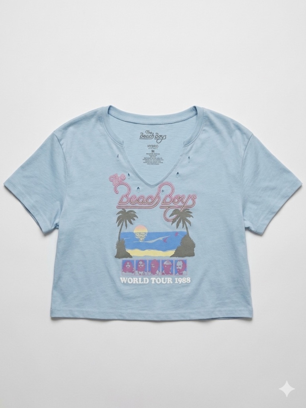 The Beach Boys 1988 World Tour Graphic Crop Tee Size M